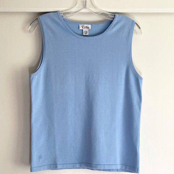 Lilly Pulitzer Tops - Lilly Pulitzer Rudy Blue Stretchy Sleeveless Sweater Shell Tank Top L